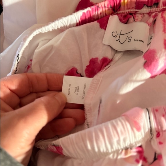 The Cats Pajamas Dragonflies & Floral Toile Pajama Set Size Small - Picture 7 of 7